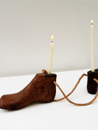 Primitive Shoemaker Candleholders