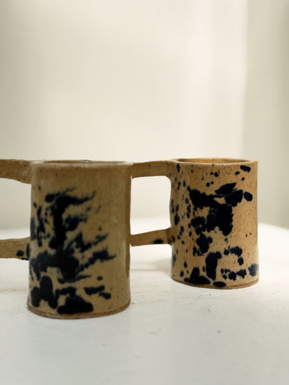 Handmade Inkblot Mug Pair