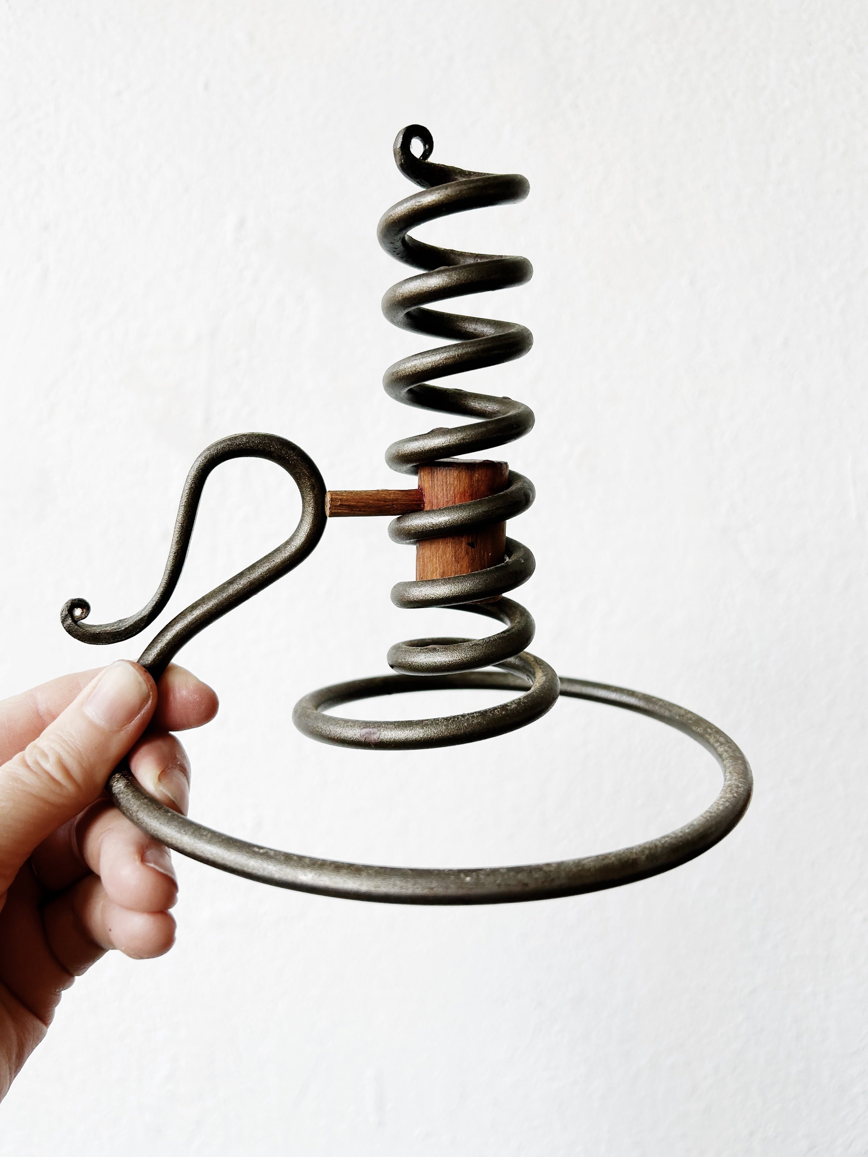 Vintage Stone and Iron Candle Holders - Thumbnail 4