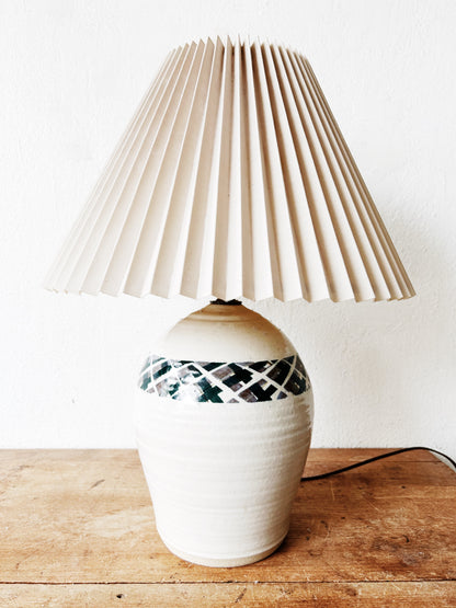 Vintage Pottery Lamp with Shade