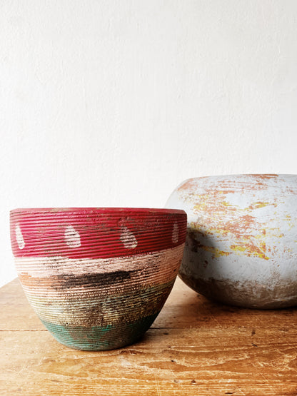 Vintage Painted Terra Pot