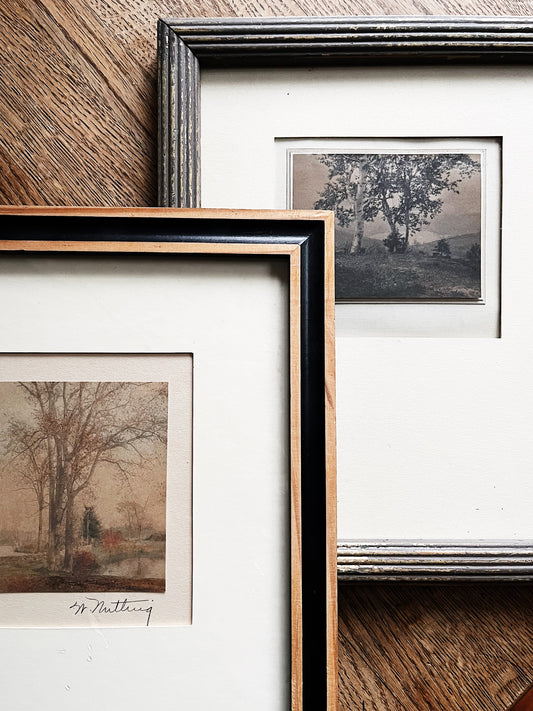 Original Signed Wallace Nutting Hand Colored Landscape