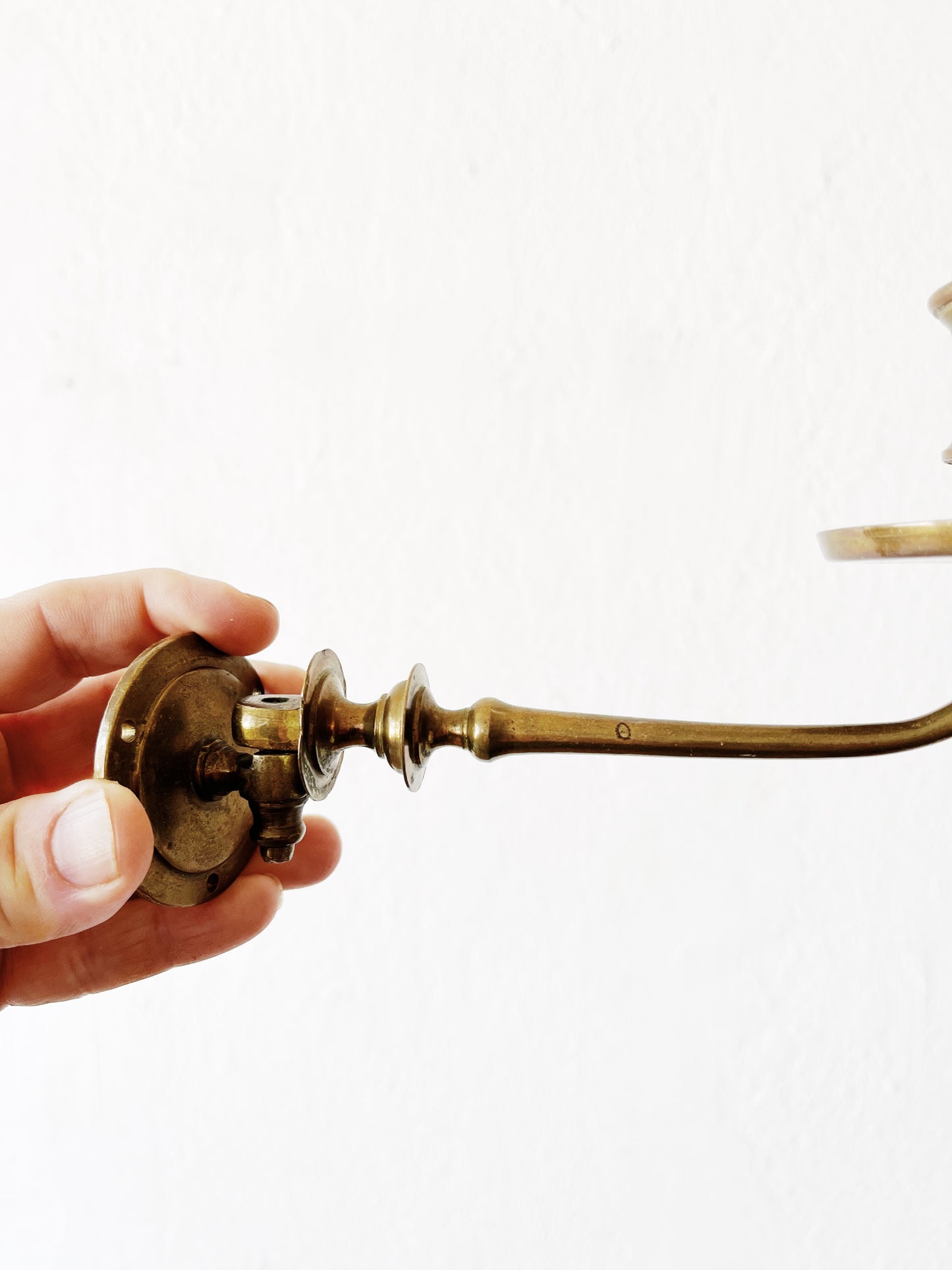 Antique Brass Swing Arm Candle Sconce