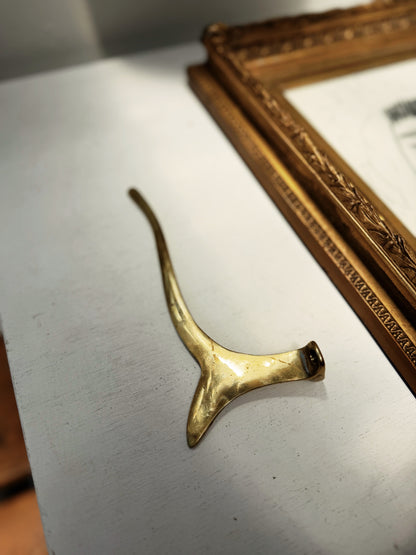 Antique Brass Antler Hook