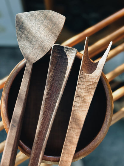 Hand Carved Modernist Utensils
