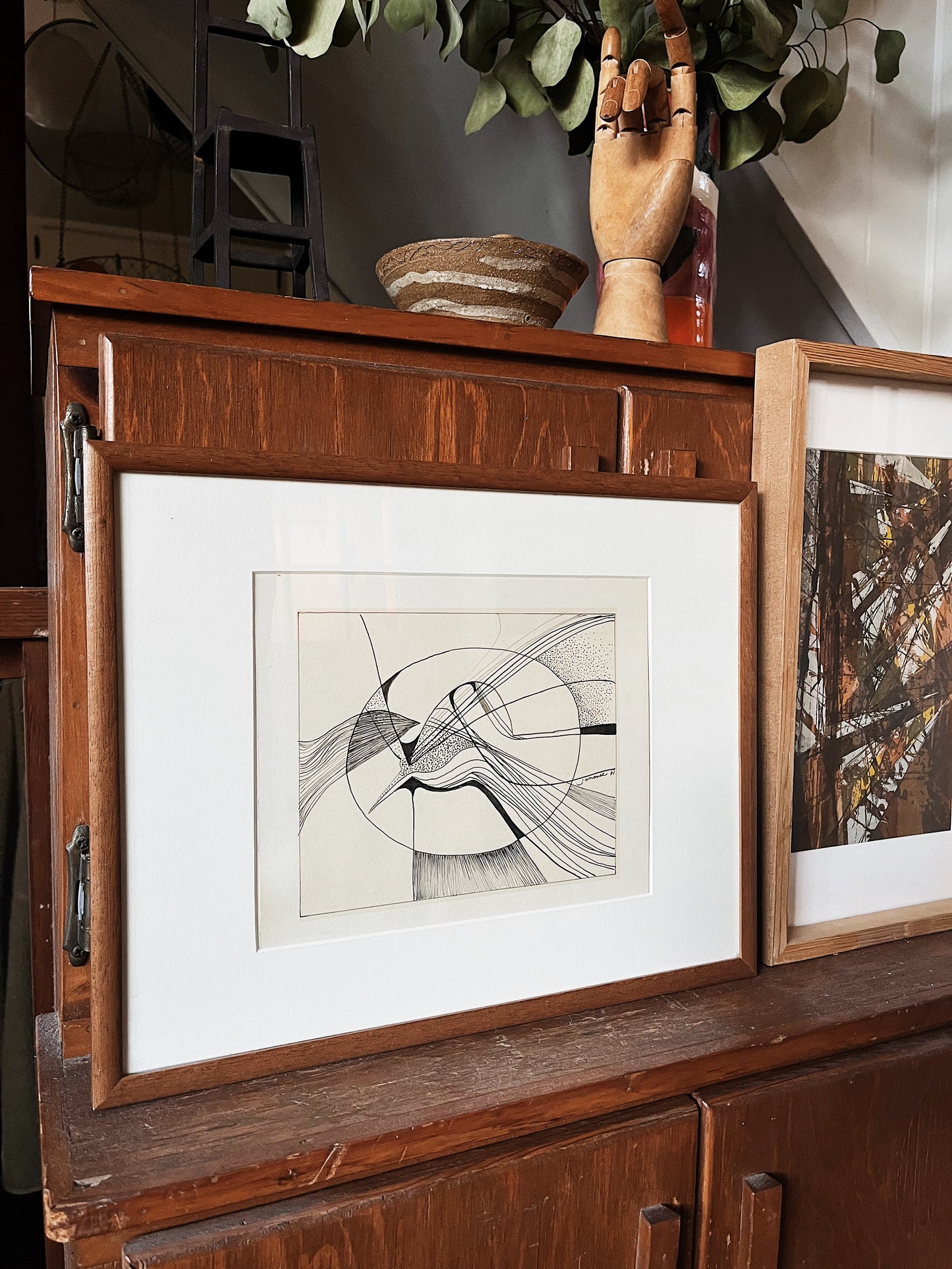 Vintage Pen and Ink Abstract Drawing