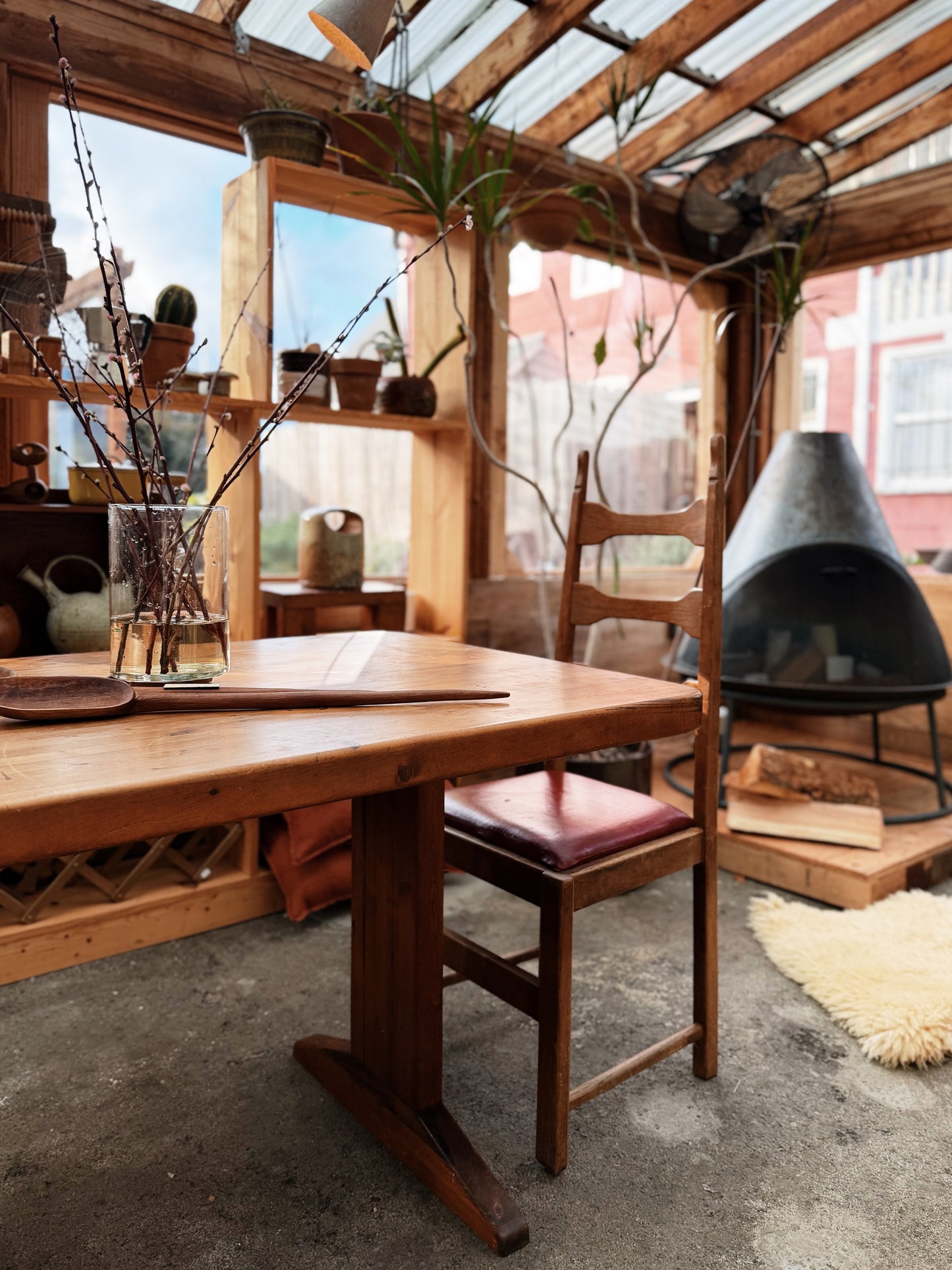 Vintage Wood Trestle Table