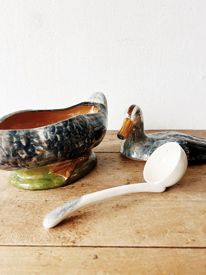 Mid Century Ceramic Duck Tureen Portugal