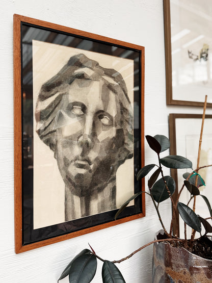 Original Cubist Style Charcoal Drawing