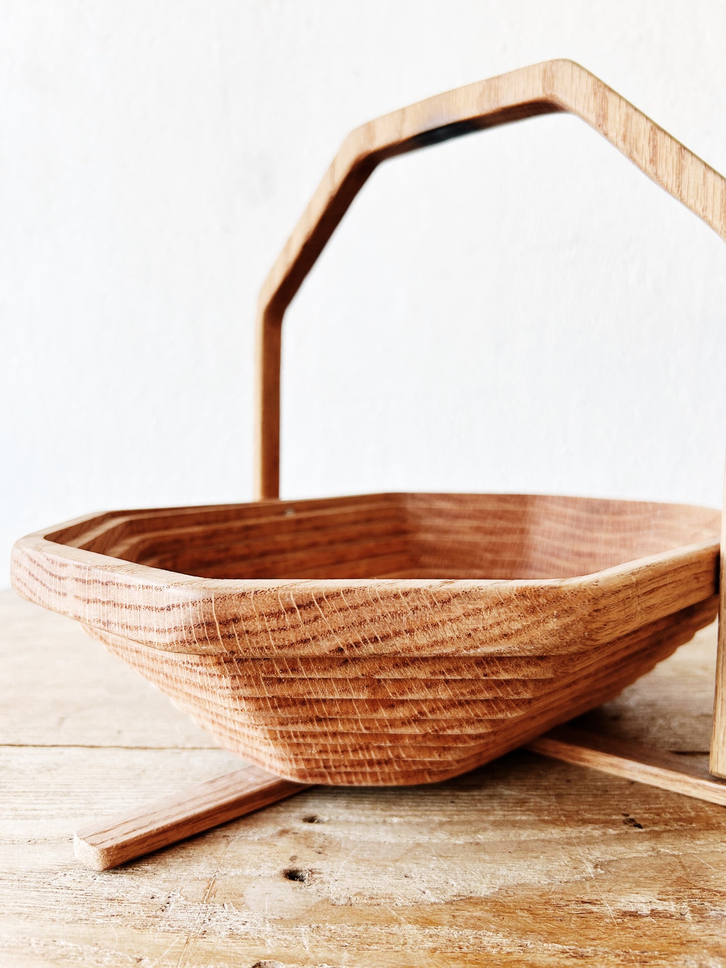 Vintage Collapsible Wood Basket
