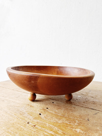 Vintage Footed Wood Bowl