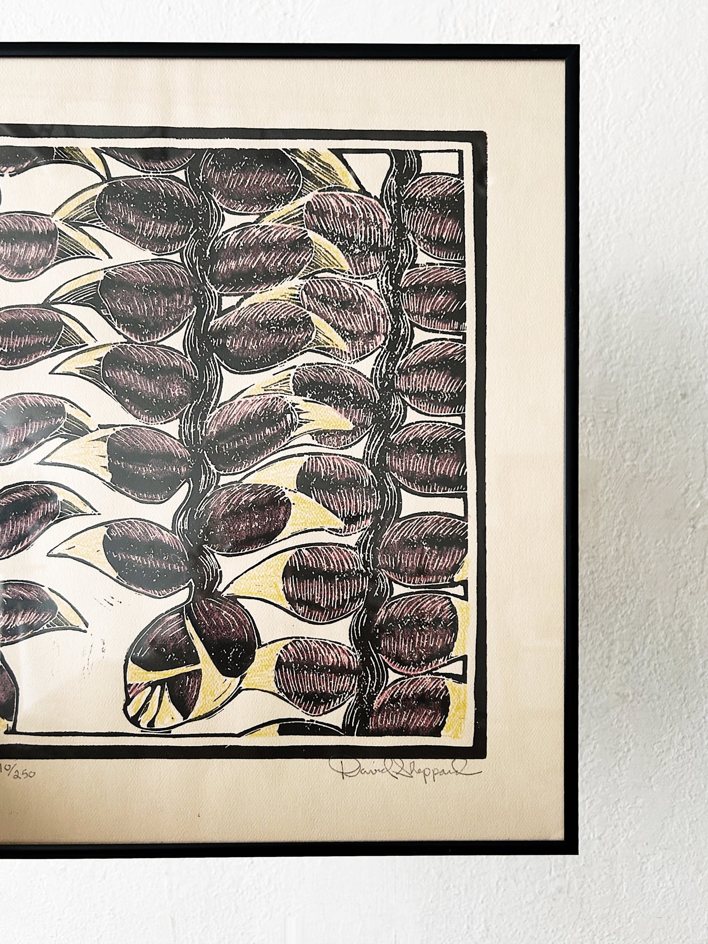 Vintage Original David Sheppard Wood Block Print