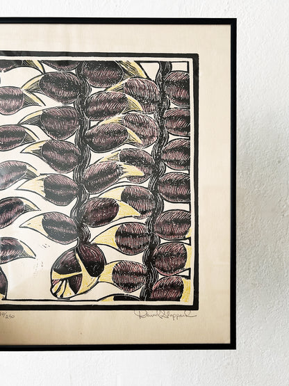 Vintage Original David Sheppard Wood Block Print