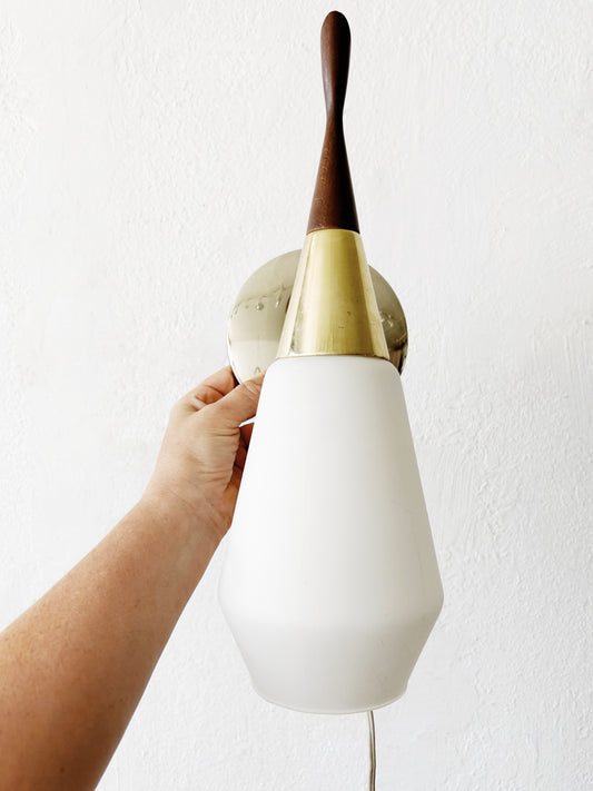 Mid Century Opaline Glass Sconce