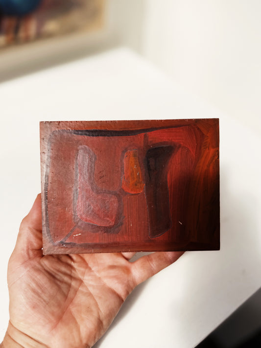 Petite Modernist Abstract Painting