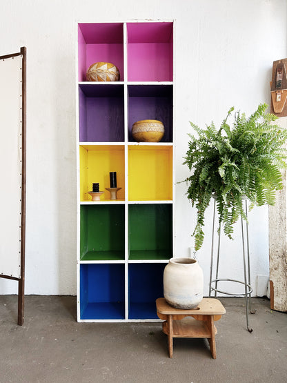 Vintage Solid Wood Cubby Shelf