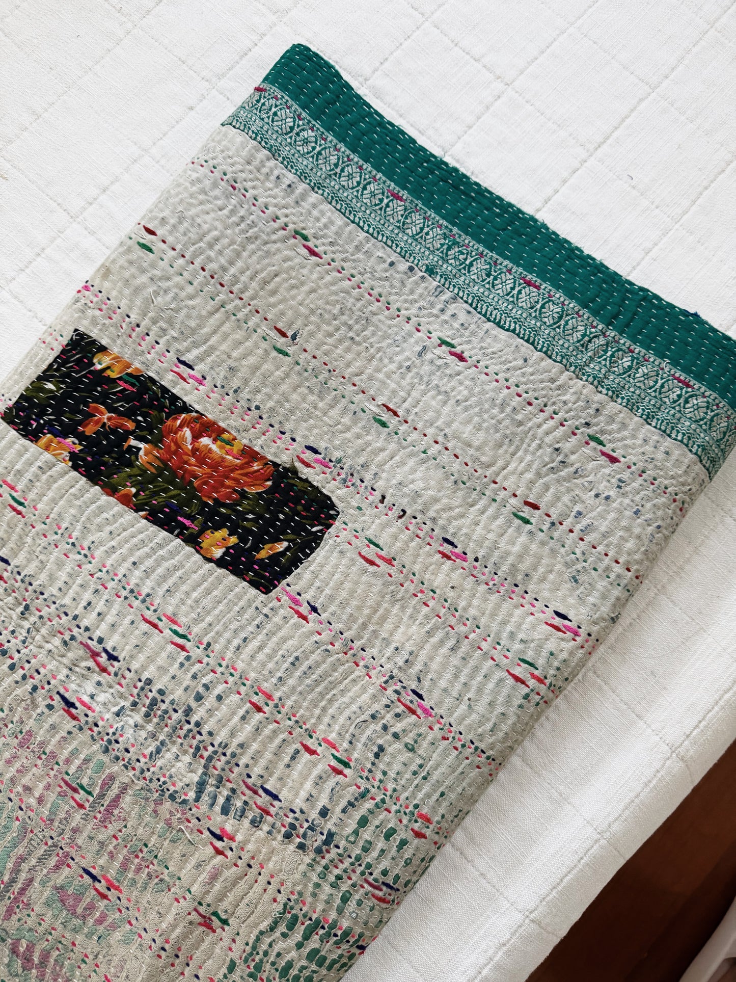 Vintage Patchwork Kantha Quilt