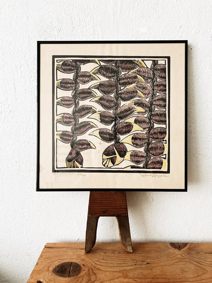 Vintage Original David Sheppard Wood Block Print