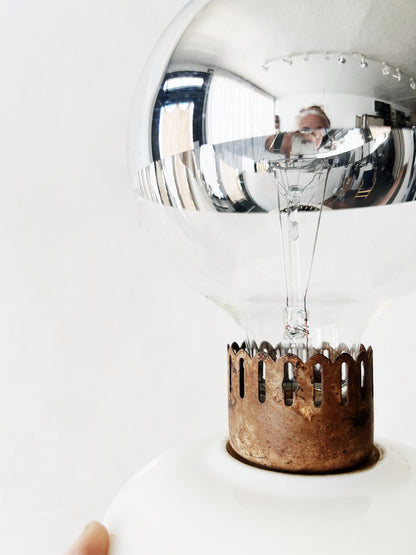 Antique Milk Glass Ceiling Light with Bulb