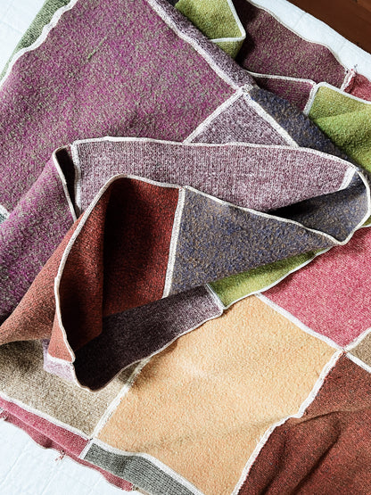 Vintage Wool Colorblock Blanket