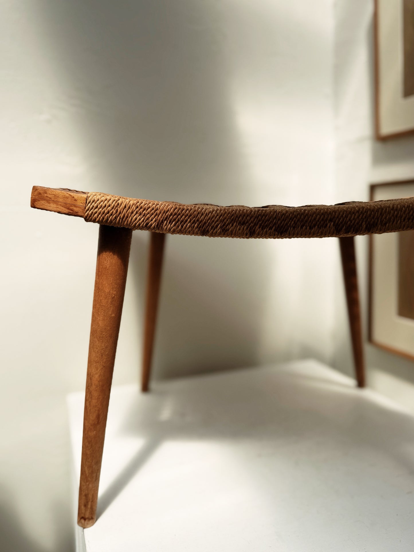 Vintage Rope Stool Mid Century Japan