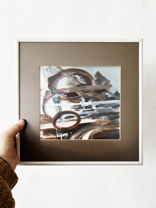 Vintage Abstract Watercolor Painting