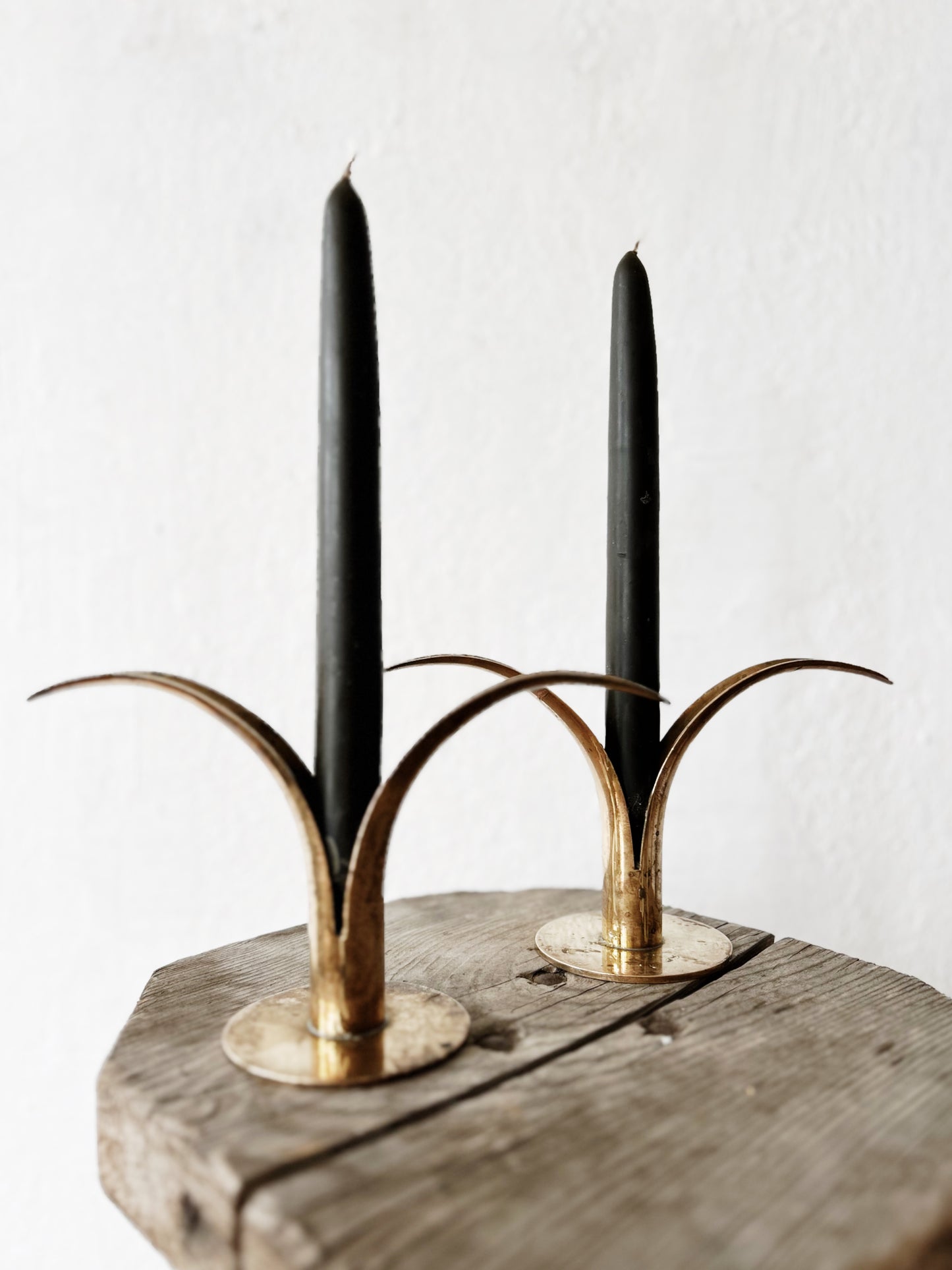 Vintage Scandinavian Ystad Candlestick Pair