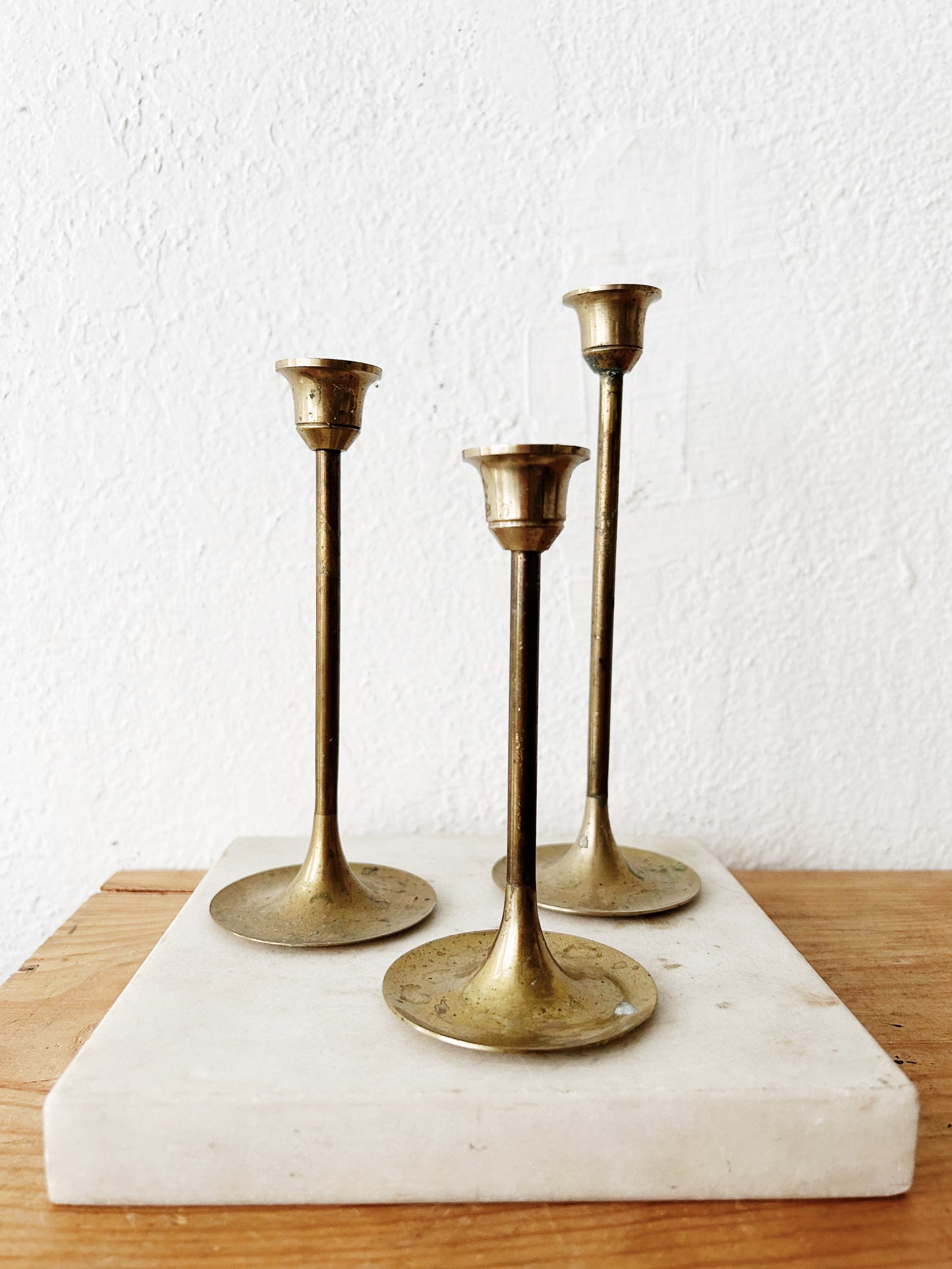 Brass Candleholder Trio
