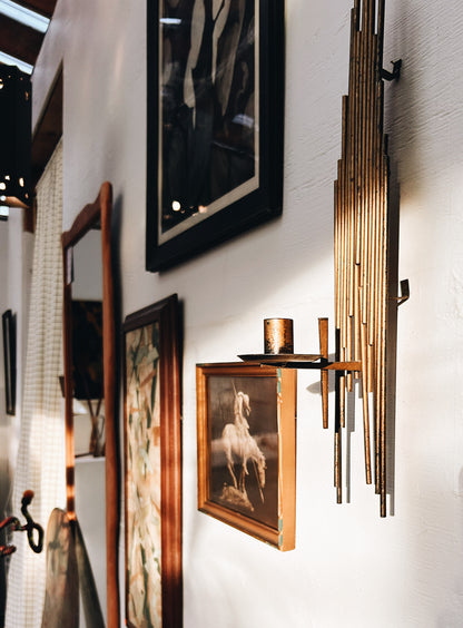 Pair Brutalist Candleabra Nail Art Sconces