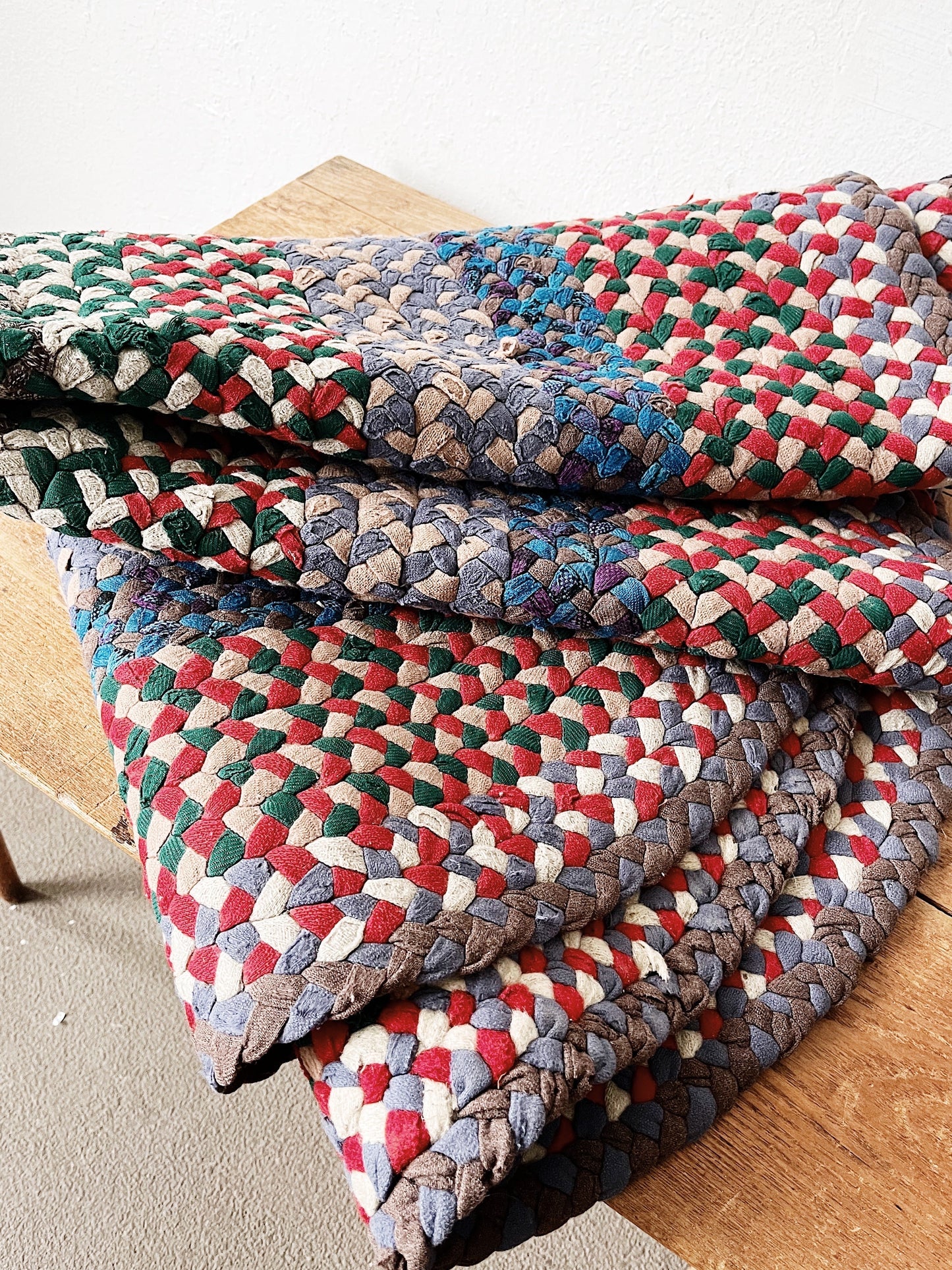 Vintage Braided Cotton Rag Rug