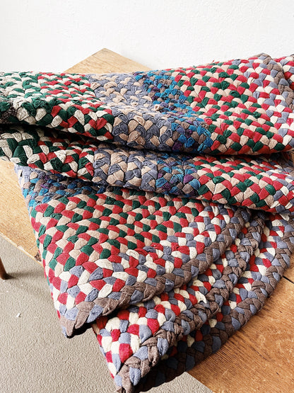 Vintage Braided Cotton Rag Rug