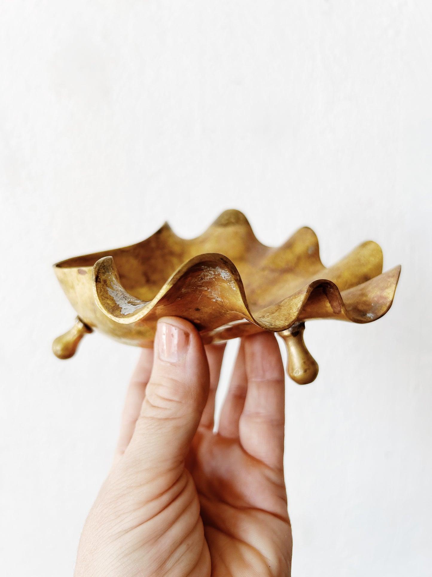 Vintage Brass Shell Dish