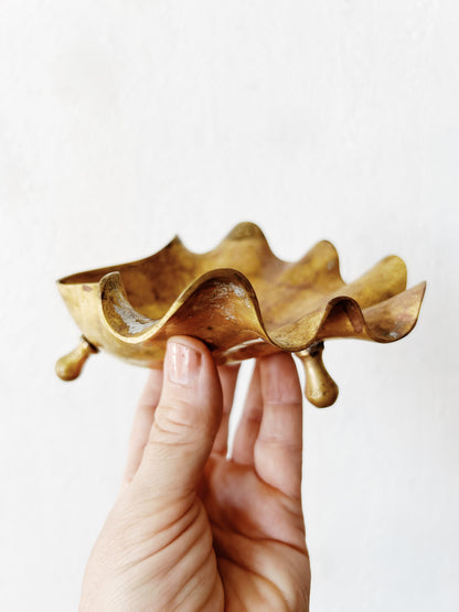 Vintage Brass Shell Dish