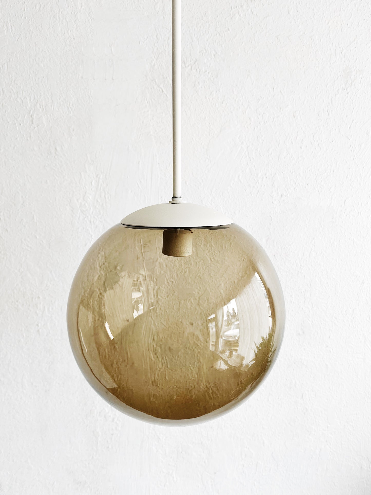 Vintage Smoked Glass Pendant Lamp