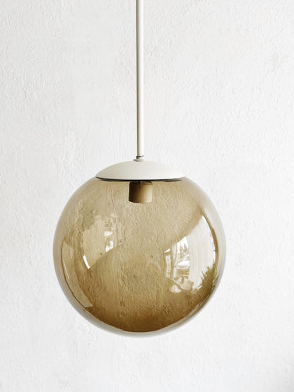 Vintage Smoked Glass Pendant Lamp