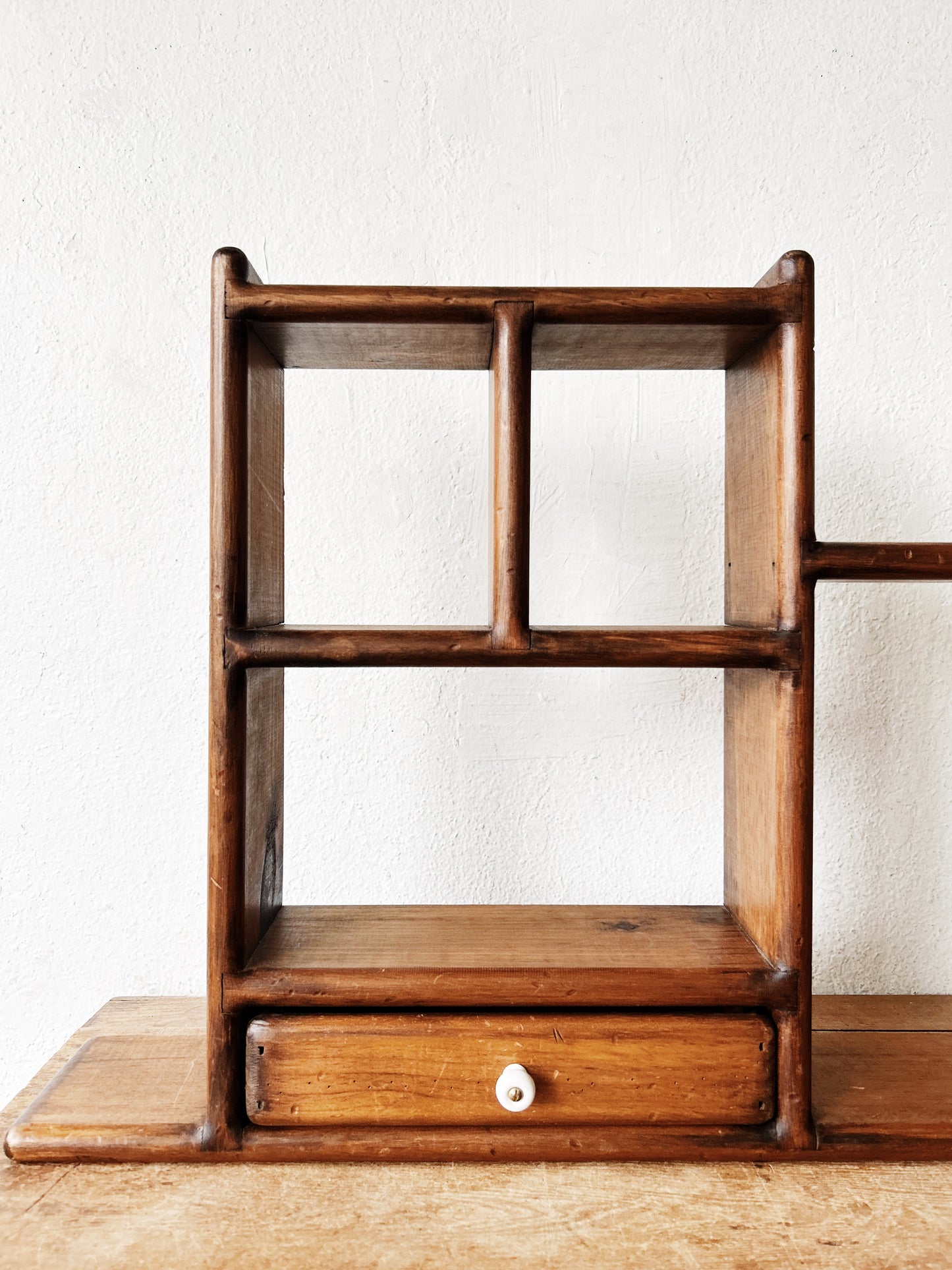 Vintage Wood Cubby Shelf