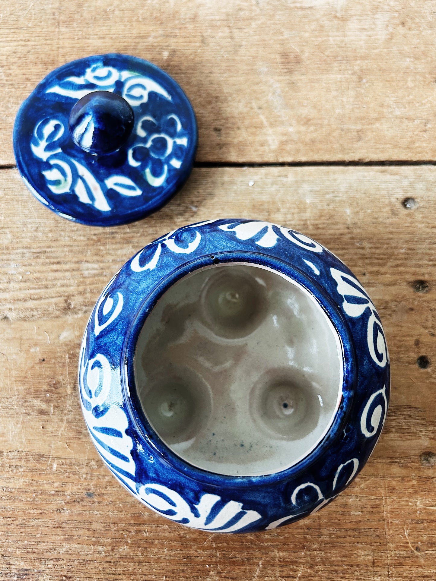 Vintage Mexican Clay Lidded Dish