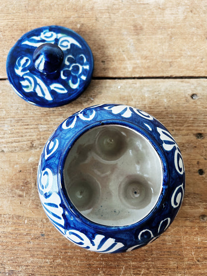 Vintage Mexican Clay Lidded Dish