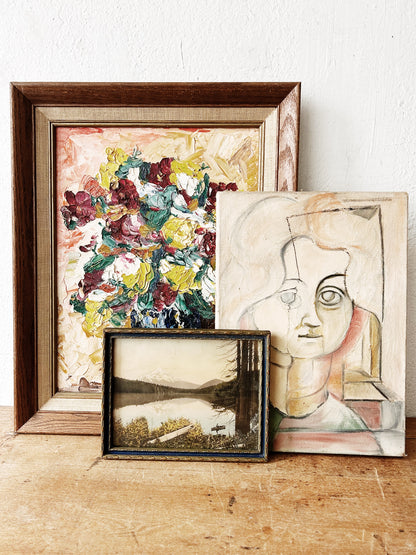 Antique Hand Tint Mount Hood Litho