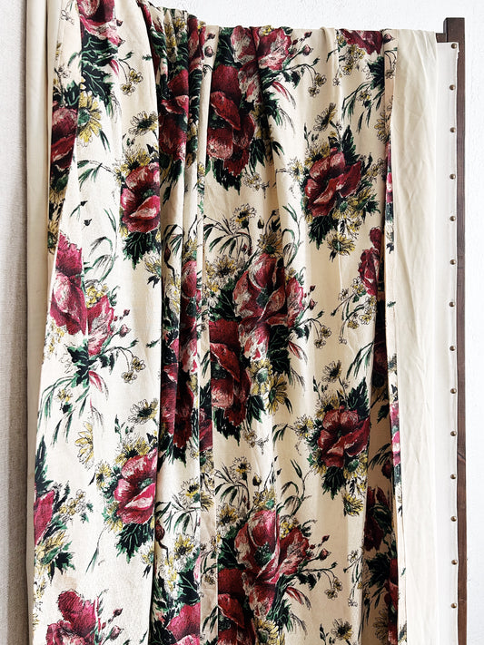 1940’s Floral Pleated Drapes