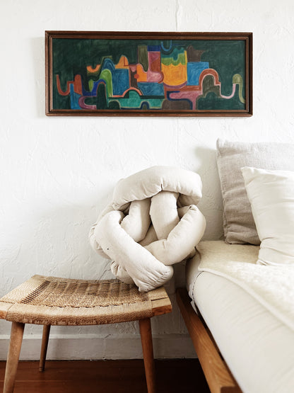 Vintage Abstract Cityscape Painting