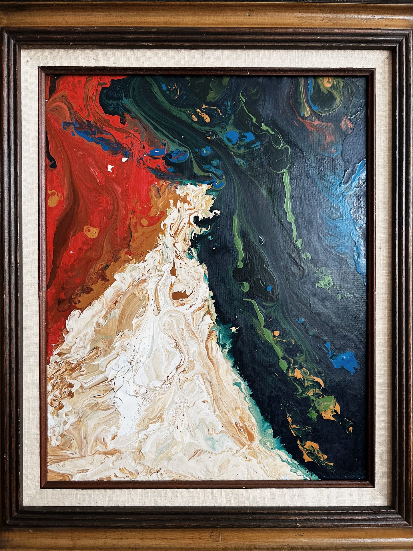 Vintage Marbleized Oil Painting