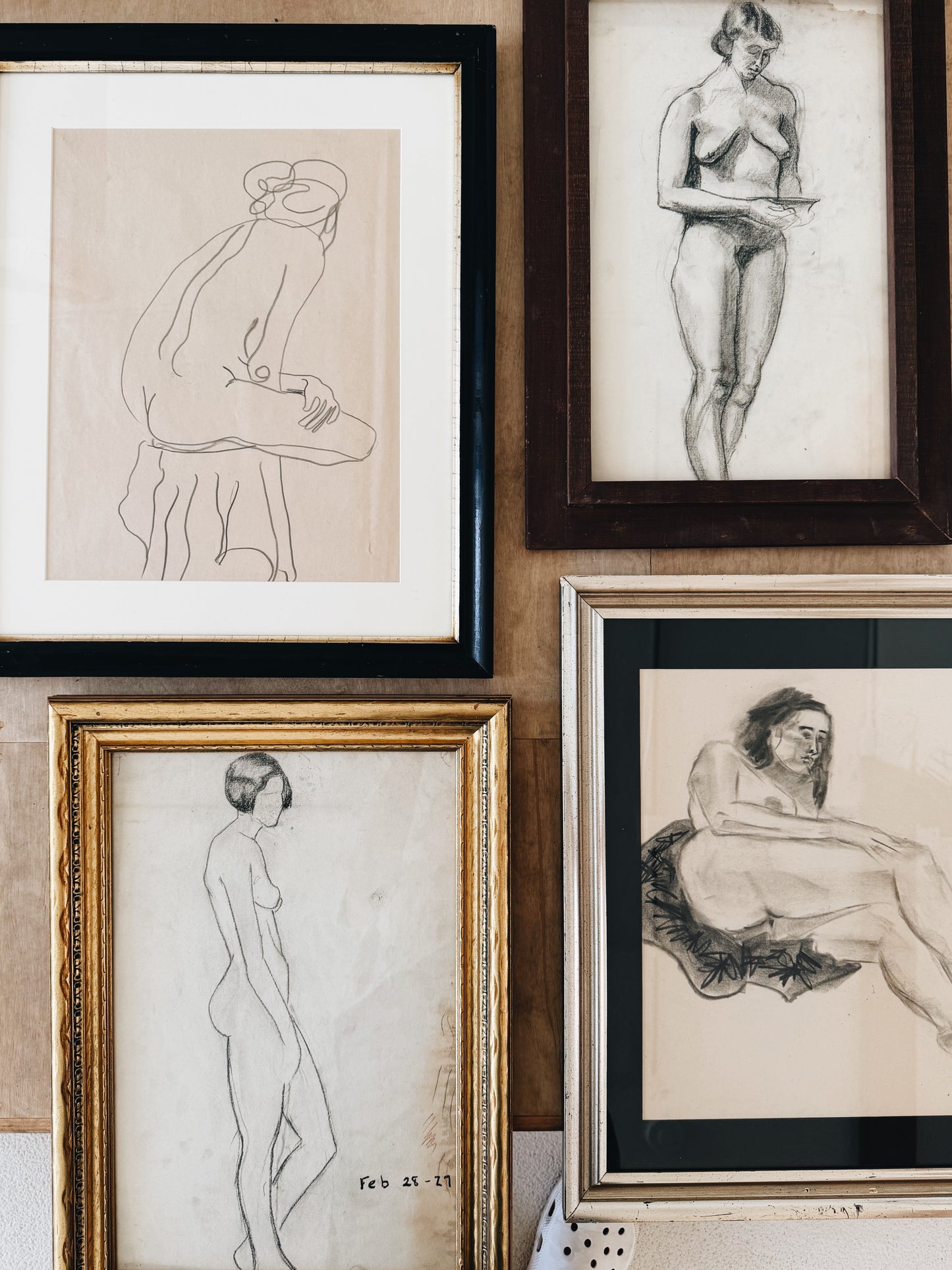 1920s Max Allara Charcoal Figure Drawing
