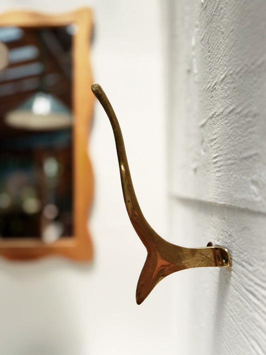 Antique Brass Antler Hook
