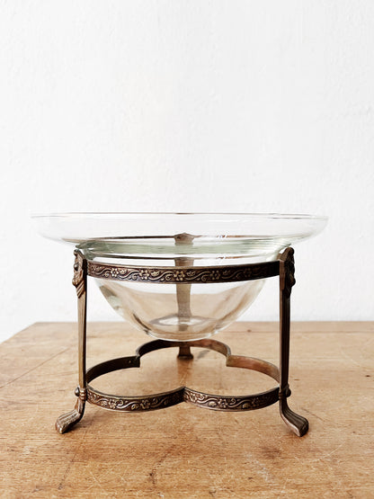 Antique Blown Glass Bowl with Stand