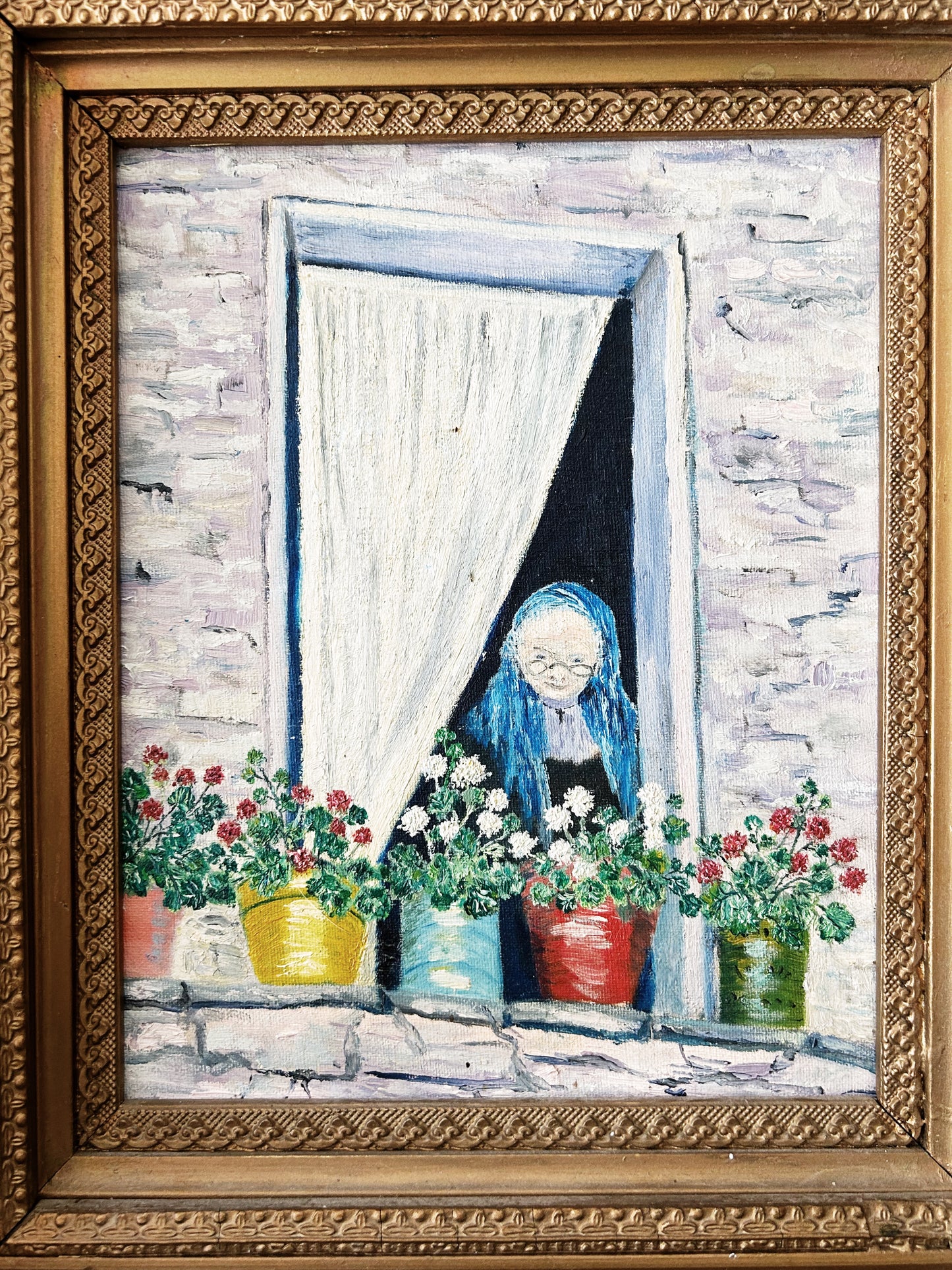 Mid Century Painting in an Antique Frame