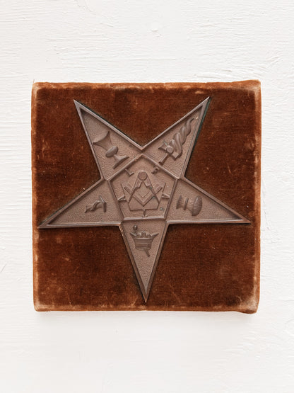 Antique Early Bronze Masonic Plaque