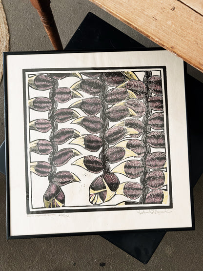 Vintage Original David Sheppard Wood Block Print