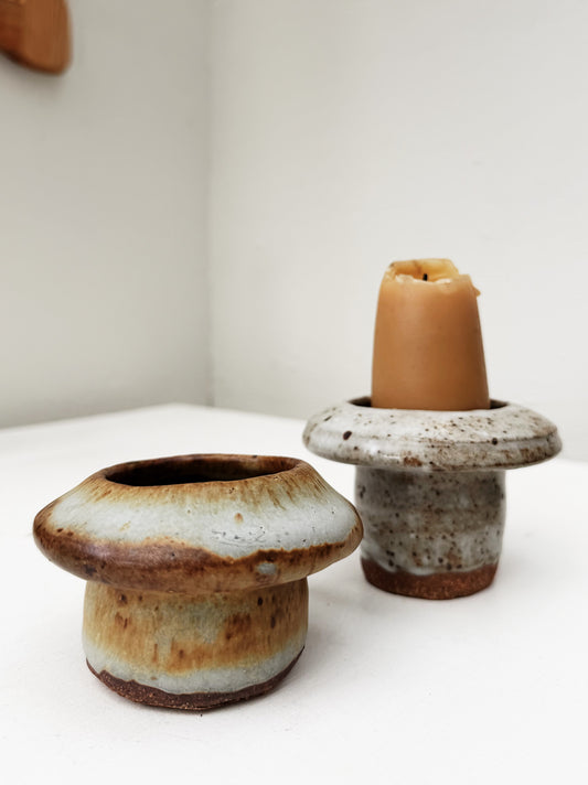 Handmade Ceramic Candleholder Pair