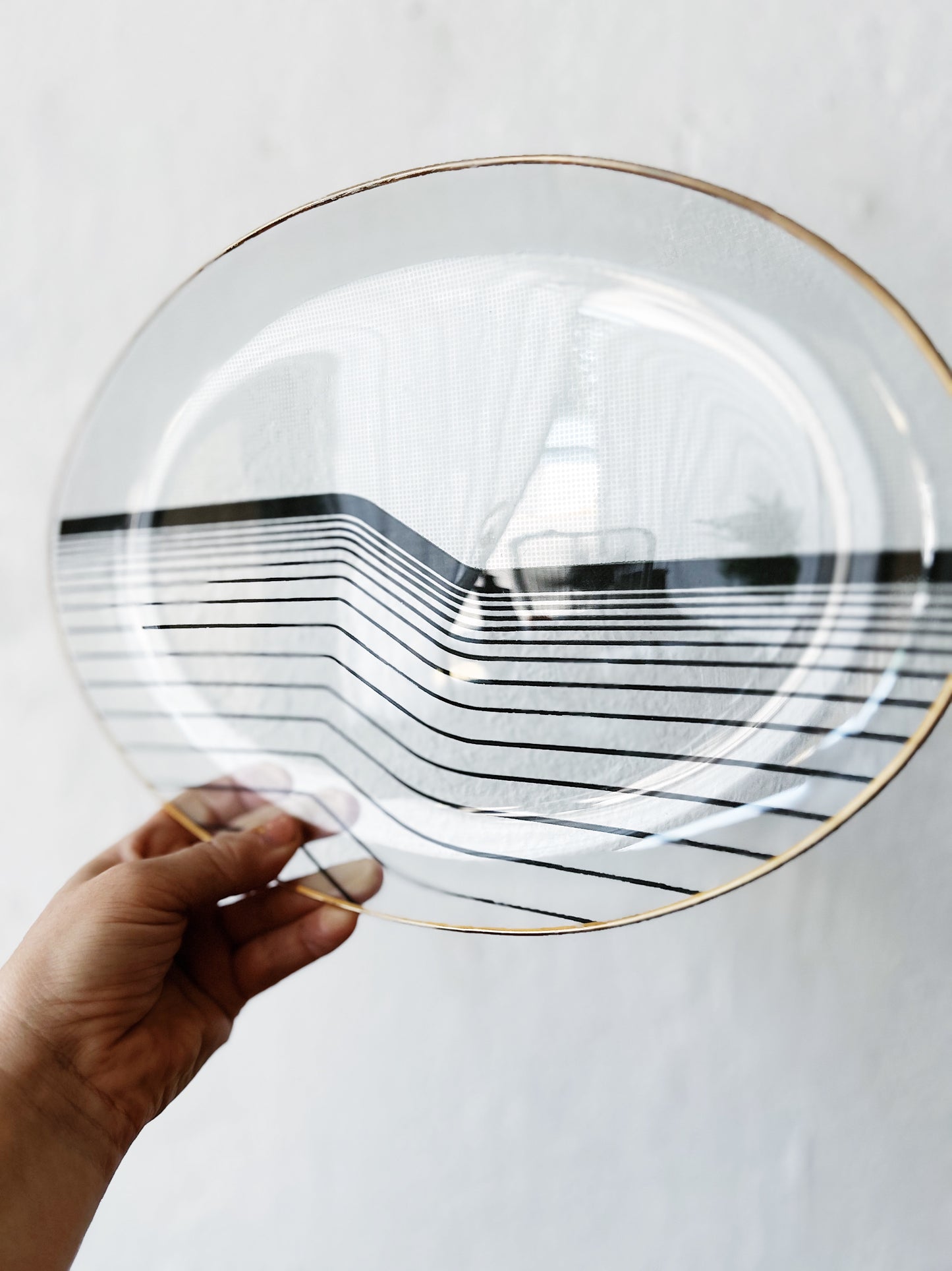 1960s Op Art Glass Tray